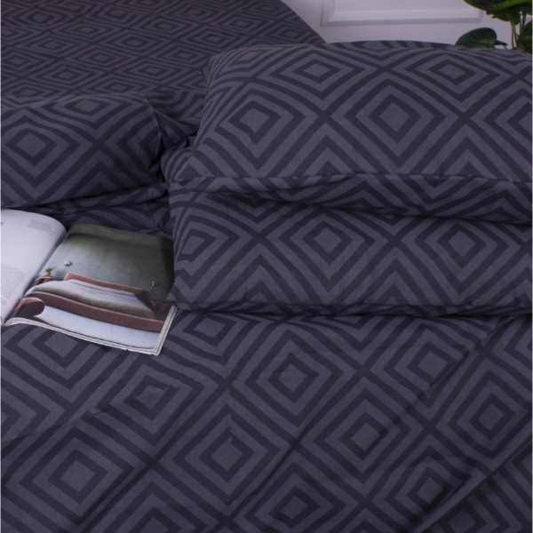 Фото - Комплект постельного белья MirSon Ranforce Elite 17-0625 Geometry Graphite 175х210 см (2200008204693)